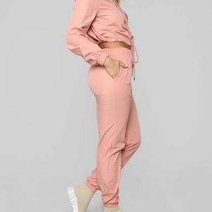 Fashion Nova Lianna Lounge Windbreaker Set - Dusty Rose